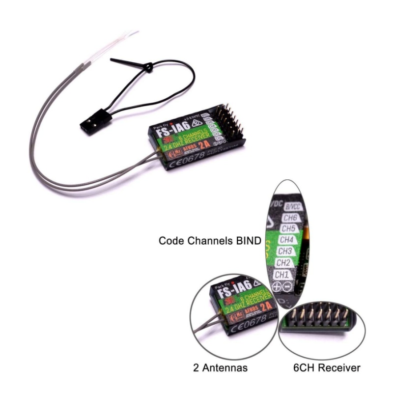 Drone Rc Battery - Flysky FS-IA6 Receiver 6CH Dual Antenna