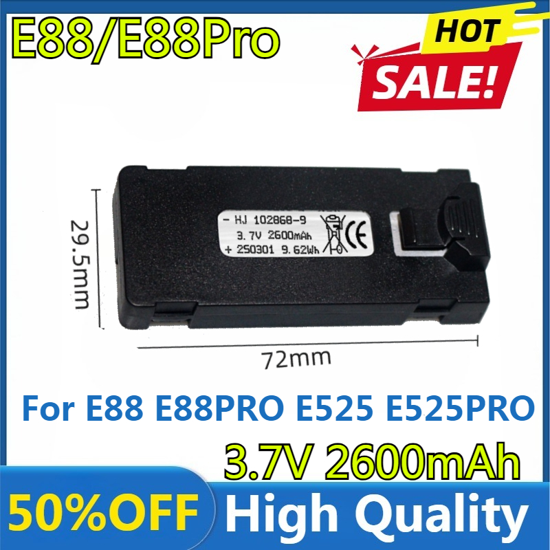 Rc Drone E88 - E88 Battery 3.7V 2600mAh For E88