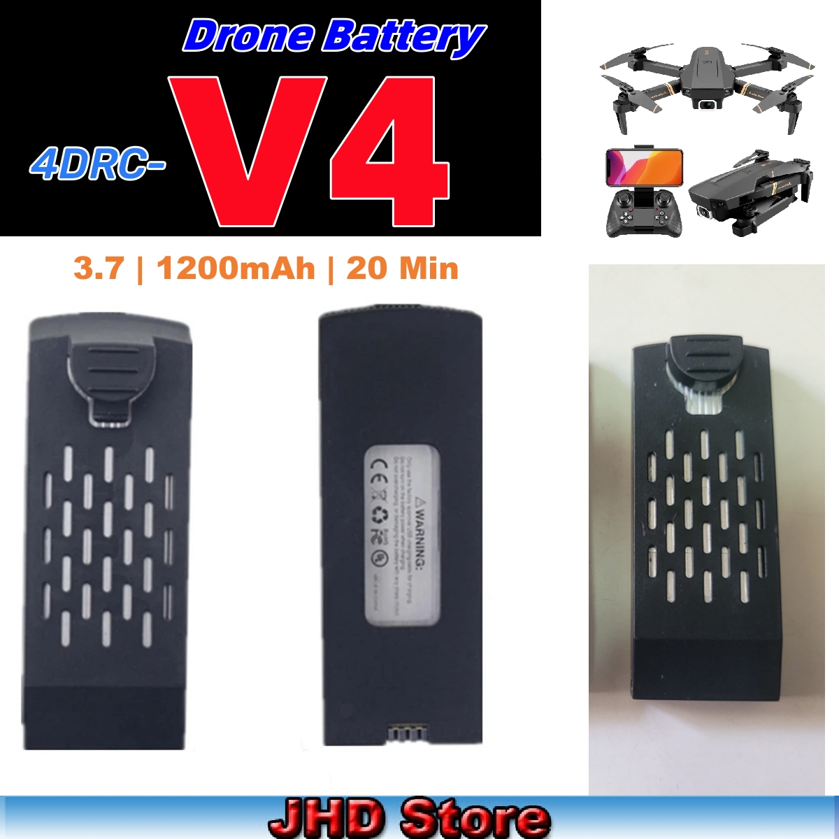 Drone Rc V4 - JHD Bateria 4DRC V4 Battery 3.7V