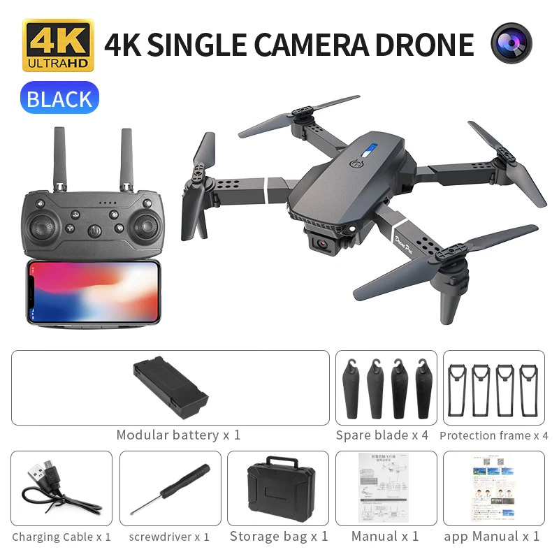 Rc Drone E88 - E88 ProIntelligent Folding Drone Supports single/Dual