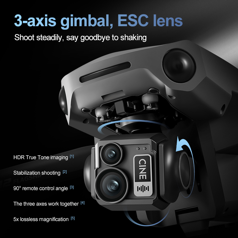8K 3 Axis Gimbal Brushless 7.2 - огляд і ціна Drone App Rc Fpv