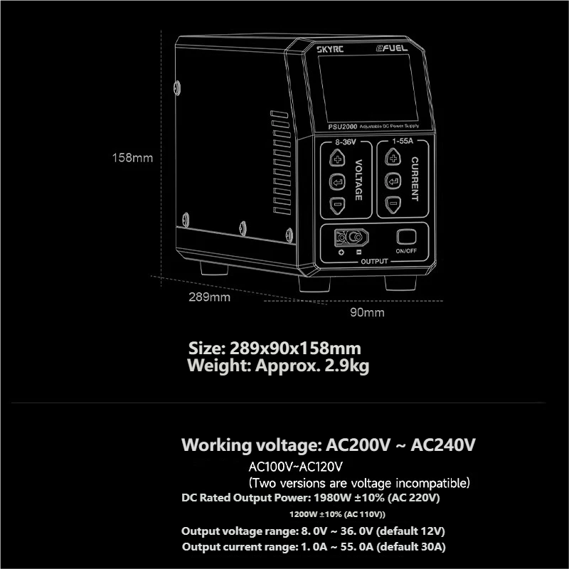 SKYRC PSU2000 1980W Adjustable - огляд і ціна Drone Rc Battery