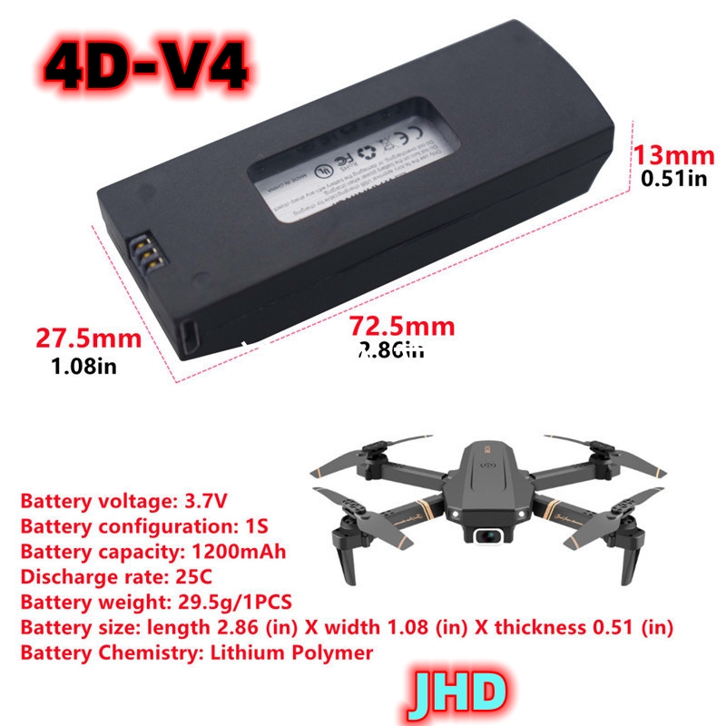JHD Bateria 4DRC V4 Battery 3. - огляд і ціна Drone Rc V4